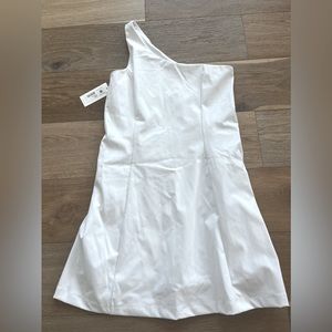NWT Outdoor Voices One shoulder dress- lined- white- medium